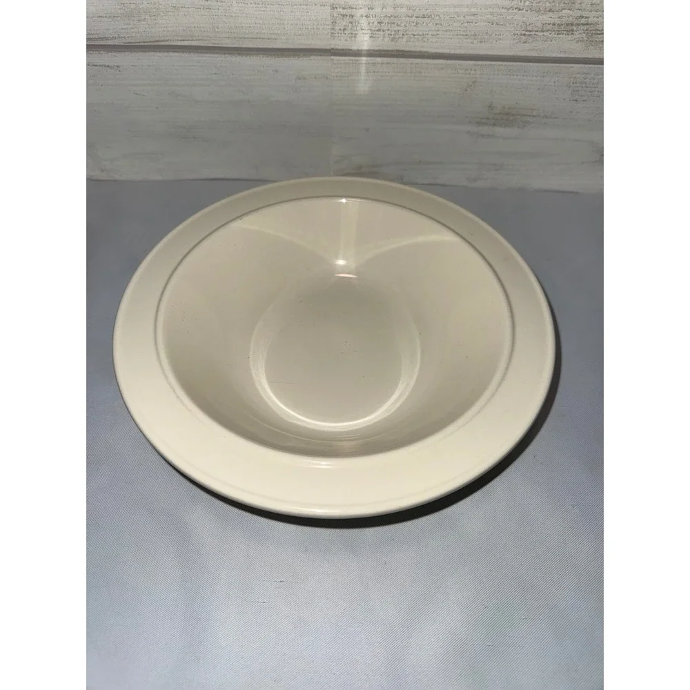 Homer Laughlin China Co Cream Rimmed Soup Pasta Bowl 9 Inch Vintage Ivory